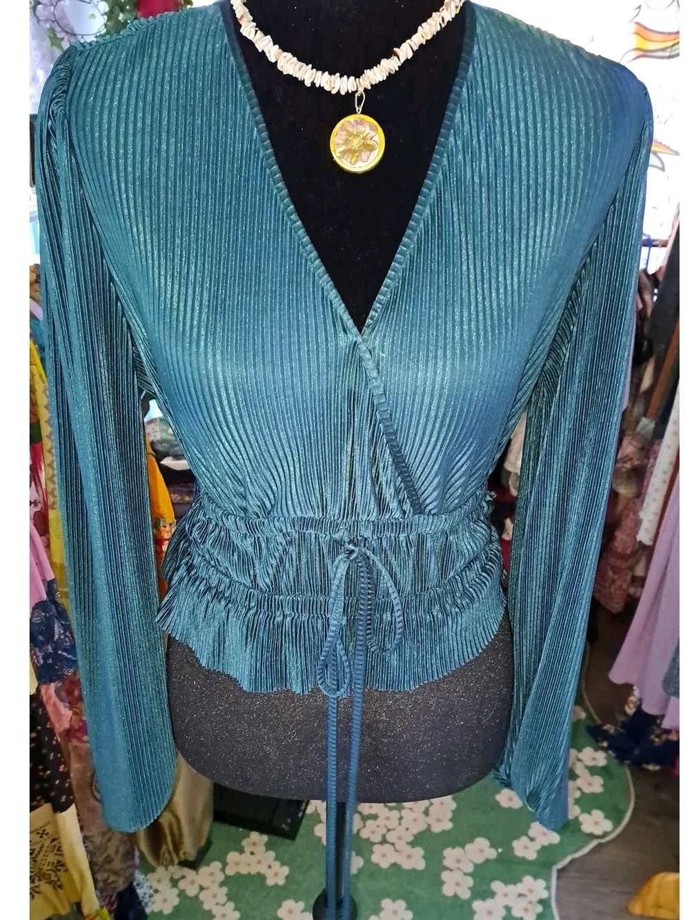 Midnight Jewel Pleated Velvet Wrap Top | Sincerely Jules Small